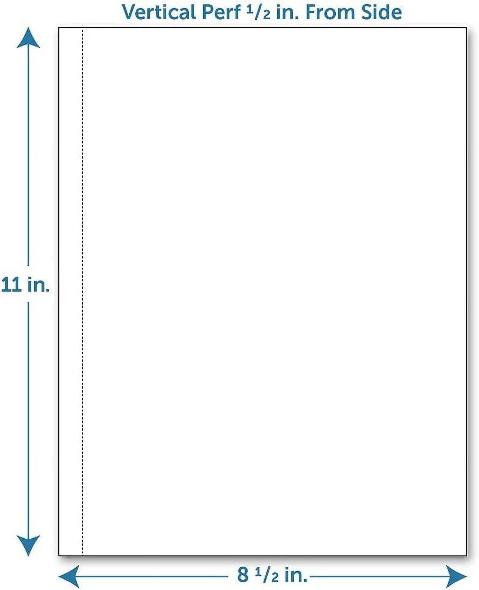 Perforated Paper, 1/2" Perforation Along 11" Side, Vertical on White 24# Letter Size Copy Paper (Ream of 500)