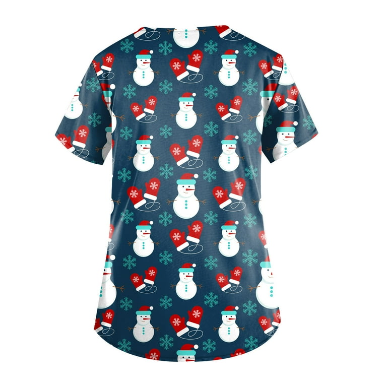 Christmas scrub outlet tops walmart