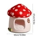 thumbnail image 3 of Cama corta de felpa para gatos, colchón de aire, casa para gatos con hongos, cueva semicerrada, cálida, con forma de planta, tapete extraíble y lavable, ideal para gatos de interior y perros pequeños,, 3 of 7