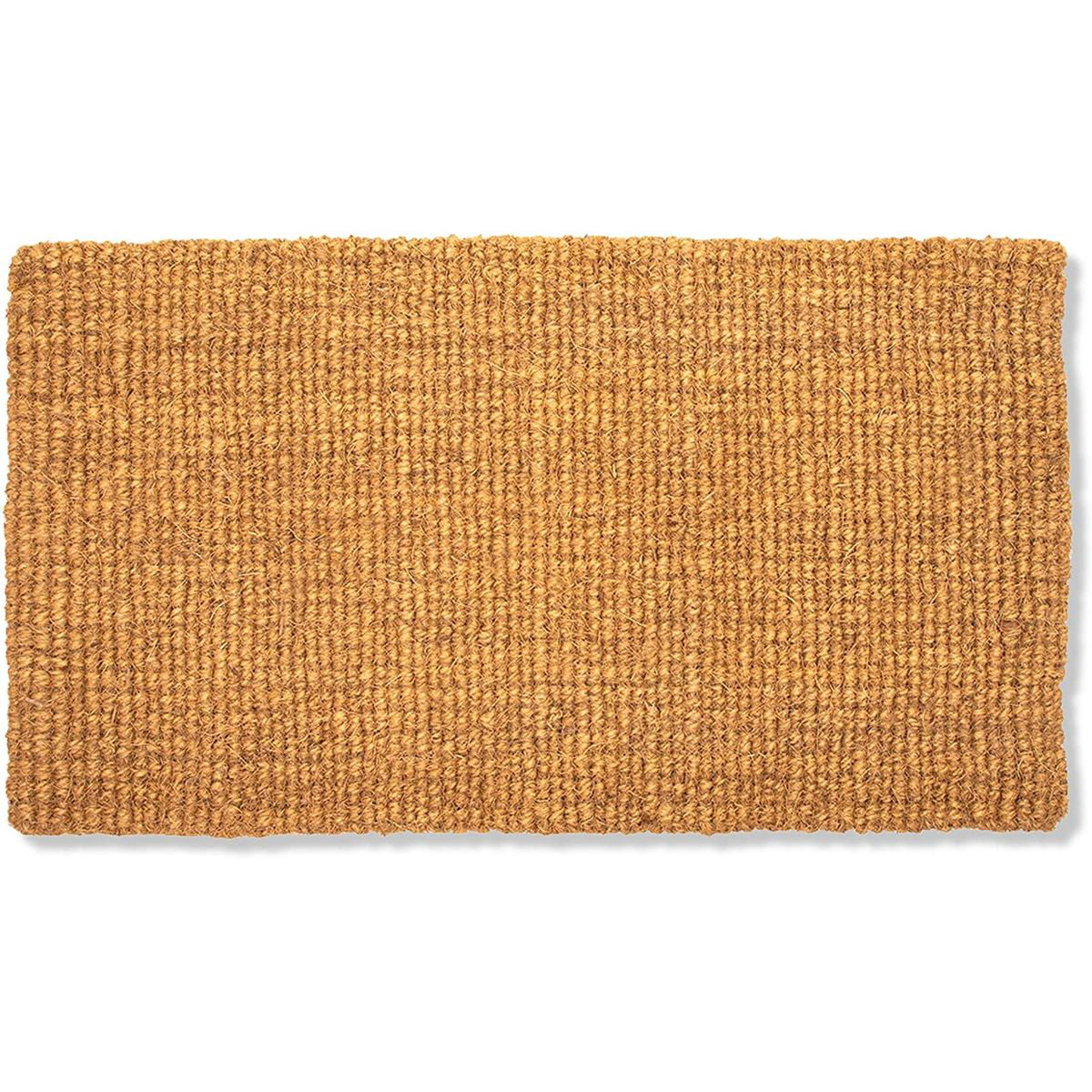 Hand Woven Low Profile Natural Coir Doormat for Patio Size: 18" X 30" X 1" 