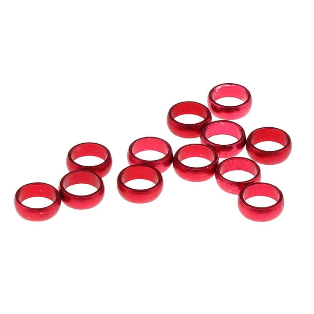 12 Piezas Sharft Vuelos De Repuesto De Sujeción Arandelas De Aluminio rojo Baoblaze Protector de punta de dardo