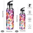 thumbnail image 2 of Yayeee 20oz Insulated Water Bottle Double Wall Stainless Steel with Flip Straw Lid, Black Colorful Circles, 2 of 7