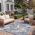 thumbnail image 3 of SAFAVIEH Courtyard Chloe Botanical Indoor/Outdoor Area Rug, Ivory/Navy, 4' x 5'7", 3 of 10