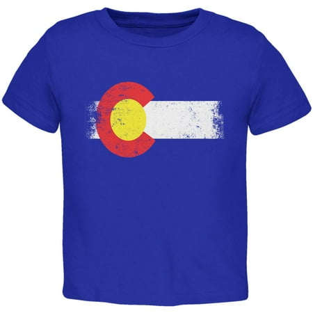

Born and Raised Colorado State Flag Toddler T Shirt Royal 3T