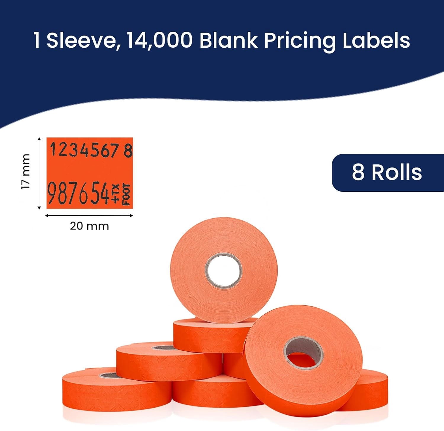 Pricing Labels for Monarch 1136 Fluorescent Red - 14,000 labels w/ 8 Rolls Value Pack, 1 Sleeve - Made in USA