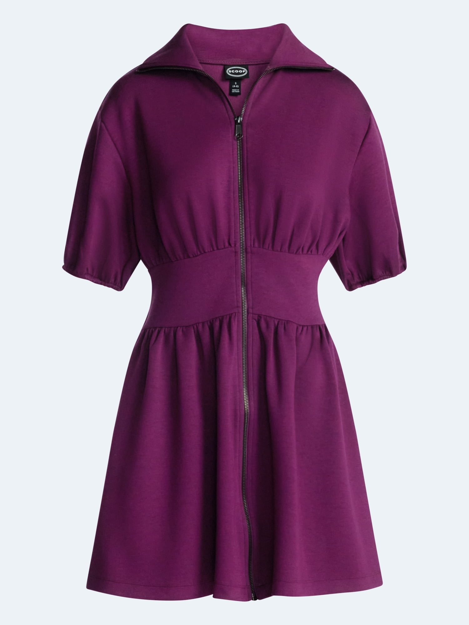 Scoop Women's and Women's Plus Scubaknit Zip Front Dress, Sizes XS-4X