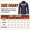 thumbnail image 3 of AZoiNM Men's Print Patchwork Casual Shirt Slim Fit Long Sleeve No Pocket, 3 of 12