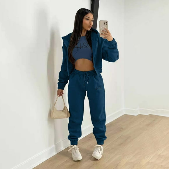 Amzcrzy Two Piece Sets for Women Women's Fashion Fall Winter Outfits Tracksuits Printing Long Sleeve Hoodies Pants Suit Lounge Sets for Women Matching Sets Women Clothing Travel Outfits for Women