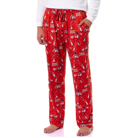 Power Rangers Mens' MMPR All-Over Tossed Print Ranger Lounge Sleep Tossed Print Pajama Pants Sleepwear Loungewear