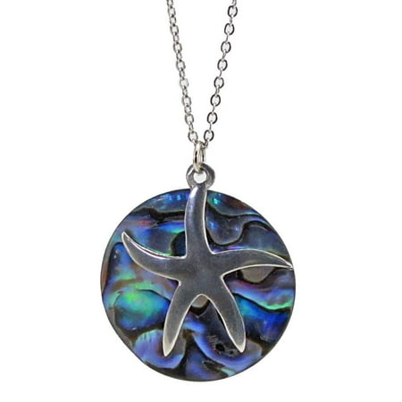 Storrs Wild Pearle Handmade Abalone Pendant 18" Necklace Ocean Starfish