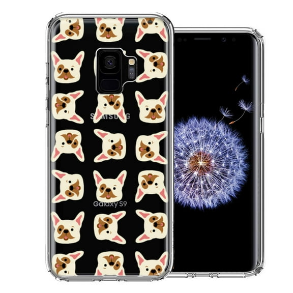 MUNDAZE For Samsung Galaxy S9 Frenchie Bulldog Polkadots Design Double Layer Phone Case Cover