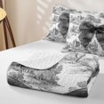 thumbnail image 4 of Erosebridal Cute Grey Bowknot Quilt Full for Girls Boys, Princess Fairy Castle Full Bedspread Sets, 3pcs, 4 of 7