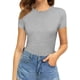 thumbnail image 2 of Xishao Women's Round Neck Short Sleeve T Shirts Basic Bodysuits Xishao ropa, 2 of 2