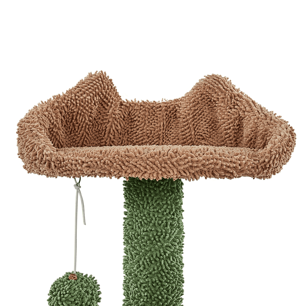 Alden Design 54″ H Cactus Cat Tree with 2 Condos & Scratching Posts, Green/Brown