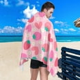 thumbnail image 5 of GZHJMY 71x31In Absorbent Quick Drying Beach Towel, Delicate and Easy to Wipe, for Beach Swimming Pools, Bathrooms, Travel and Sports with Mesh Storage Bag-Strawberry Flower, 5 of 7