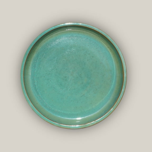 Round | Turquoise Ceramic Plant Saucer | High Fired Ecofriendly Clay - Sizes 8"-24" - FREE SHIPPING (9.5"W, Turquoise)