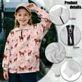 thumbnail image 6 of Uorisanigo Oversized Sweatshirts for Girls Floral Western Horse Pink Long Sleeve Zipper Sweatshirt Fall Spring Outfits Clothes Half Zip Mock Neck Pullover Jackets Casual Hoodies, 6 of 7