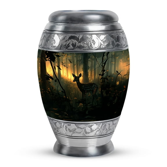 KARYLIZ Deer Urns For Human Ashes Adult - Blue Urns for Human Ashes Adult Female - Urn for Cremation Remains - Funeral Decorative Urn for Ashes Adult Male - Large Memorial Gifts - 10 Inch