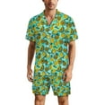 thumbnail image 1 of PRIYAL Men's Short Sleeve Pajama Sets Button Down Collar Sleepwear Soft Lounge Pjs Set Lightweight Men's Outfits, 1 of 9
