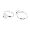 thumbnail image 3 of 10 piezas 10mm anillo ajustable espacios en blanco Base cabujón redondo ajuste de bisel accesorios de bricolaje Blanco plateado Yuyangstore Anillos en blanco, 3 of 7