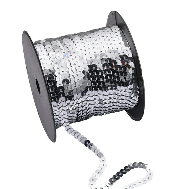 Coofit 1 Roll Sequins Trim Decorative Sequins String Sequins Decor for DIY Craft