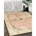 thumbnail image 2 of Ahgly Company Indoor Round Traditional Khaki Gold Medallion Area Rugs, 4' Round, 2 of 6