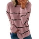 thumbnail image 1 of Sudadera informal con cuello redondo para mujer, con estampado de rayas, holgada, suave, de manga larga, camisetas Adepaton WMPH-1201-3, 1 of 3