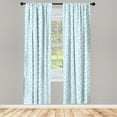 thumbnail image 5 of Ambesonne Aqua and White Window Curtains, Berry Branches, Each 28" W x 63" L, Aqua and White, 5 of 5