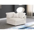 thumbnail image 2 of Maklaine Contemporary Velvet Modular Corner Chair in Soft Cream, 2 of 6