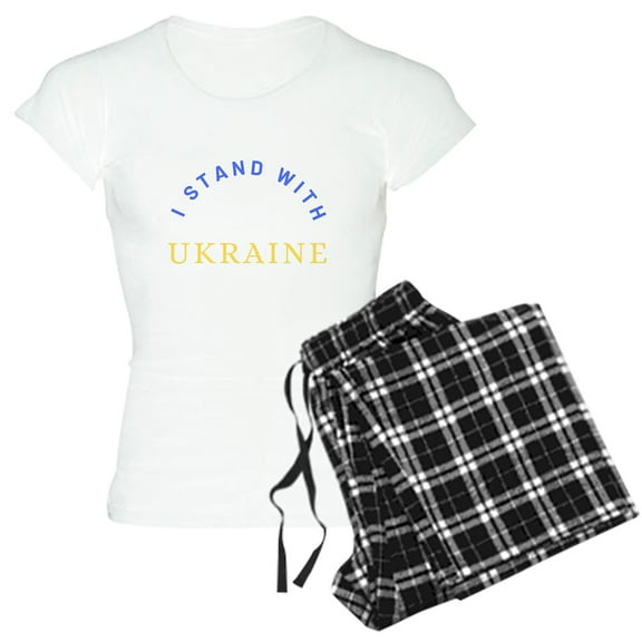 CafePress - Solidarity With UKRAINE Pajamas - Women's Short Sleeve Print T-Shirt and Pants Light Cotton Pajama Set