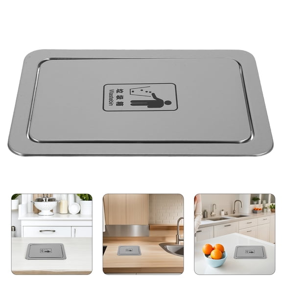 Homoyoyo Stainless Steel Trash Bin Flip Lid for Home Use 430 Stainless Steel 1Pack