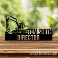 thumbnail image 4 of Craftnamesign Custom Wooden Excavator Driver Desk Name Plate, Excavator Metal Nameplate for desk, 4 of 5