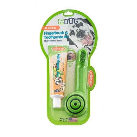 UPC: 0746248201167 | Triple Pet EZ Dog Dental Kit with Finger Brush and Dog Toothpaste  Dental Care
