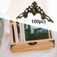 thumbnail image 4 of Rongfmy 100 Pieces Antique Corner Brackets Applique Embellishments Triangle Flower Green bronze, 4 of 9