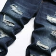 thumbnail image 5 of Jeans for Men Men's Premium Straight Fit Denim Western Jeans Mens Regular Fit Ripped Jeans Men Casual Denim Pants with Holes, M&Dark Blue, 5 of 8