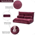 thumbnail image 5 of Lazy Sofa Convertible Floor Sofa Bed Chair 5 Reclining Position Futon Sofa Bed with 2 Pillows Adjustable Folding Sleeper Sofa Upholstered Sofa Bed Couch for Bedroom Living Room Balcony,Burgundy, 5 of 7
