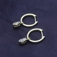 thumbnail image 3 of AFFY Dangle Earrings For Women | 1.00 Carat 5MM Round Shape Lab Grown Diamond Two Tone Huggie Hoop Earrings |10K Solid Yellow Gold Jewelry Gifts For Her, 3 of 7