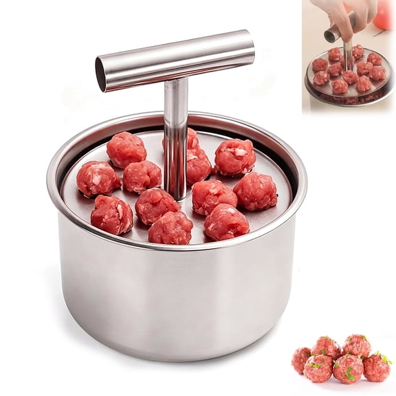 Kitchen Stainless Steel Meatball Mould,6/12Balls Meatball Maker,Hand Pressure Multi-Function Meat Ball Maker Tool,Quick & Easy Meatball Making Tool