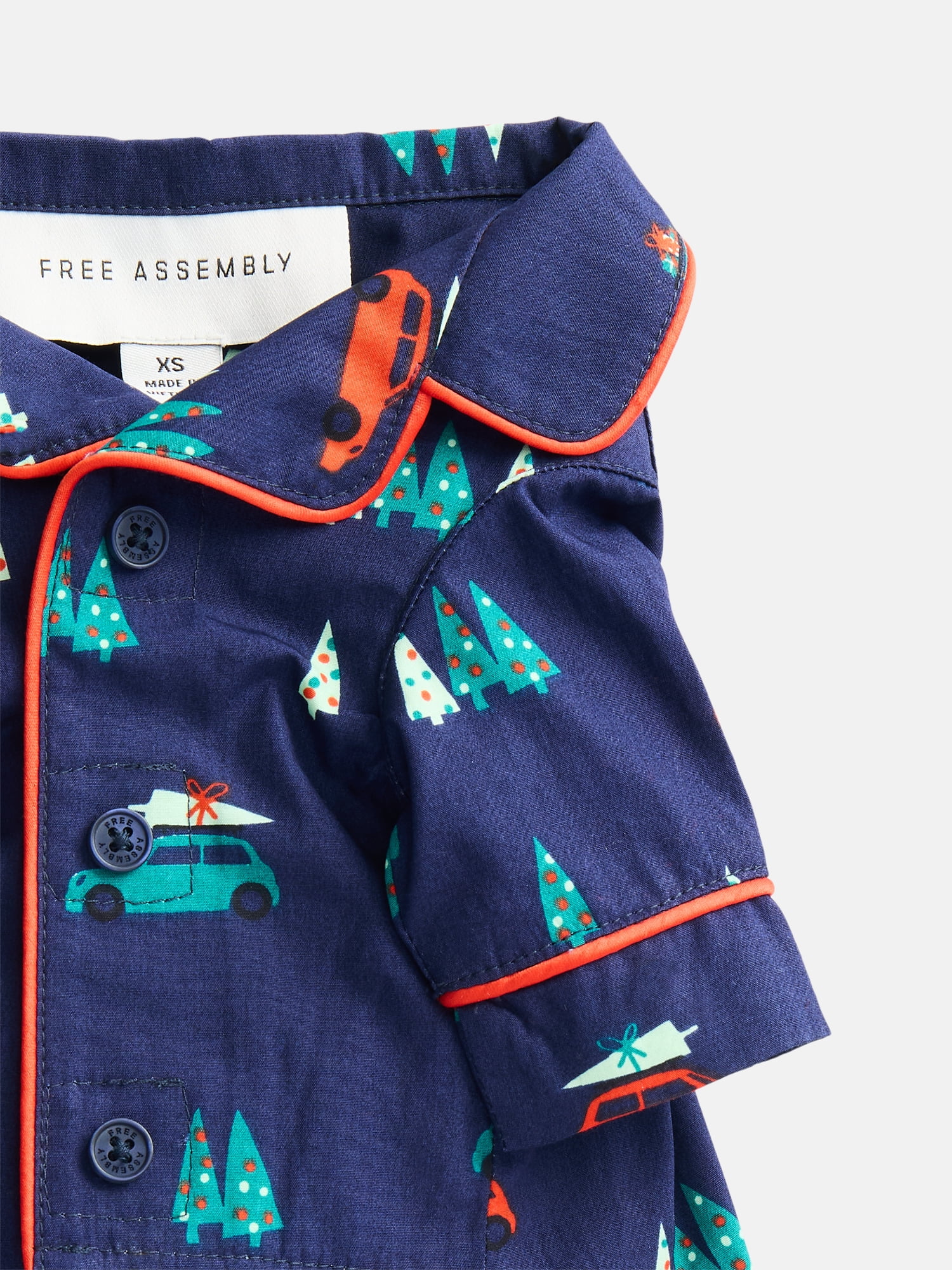 Free Assembly Matching Family Pajamas Pet PJ Shirt 1-Piece, Sizes XS-XXL