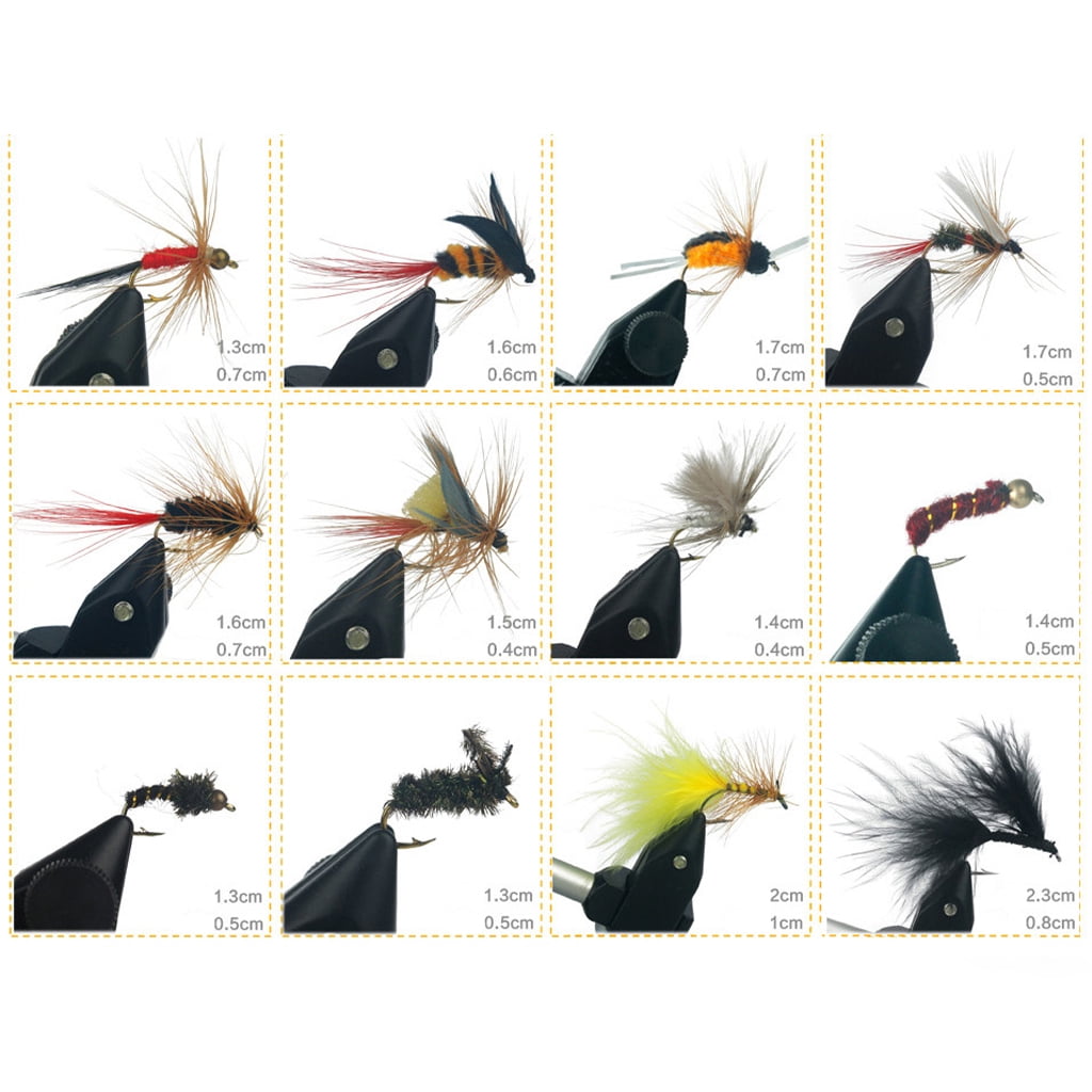 72/100/120pcs Fly Fishing Lure Set Dry Wet Combo Nymph Hook with Fishing Tackle Box for