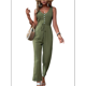 thumbnail image 1 of Elegantes de Verano para Mujer, Sin Mangas, con Cuello en U, Informales, de Pierna y Pantalones Largos 2025, Verde , Talla L, 1 of 10