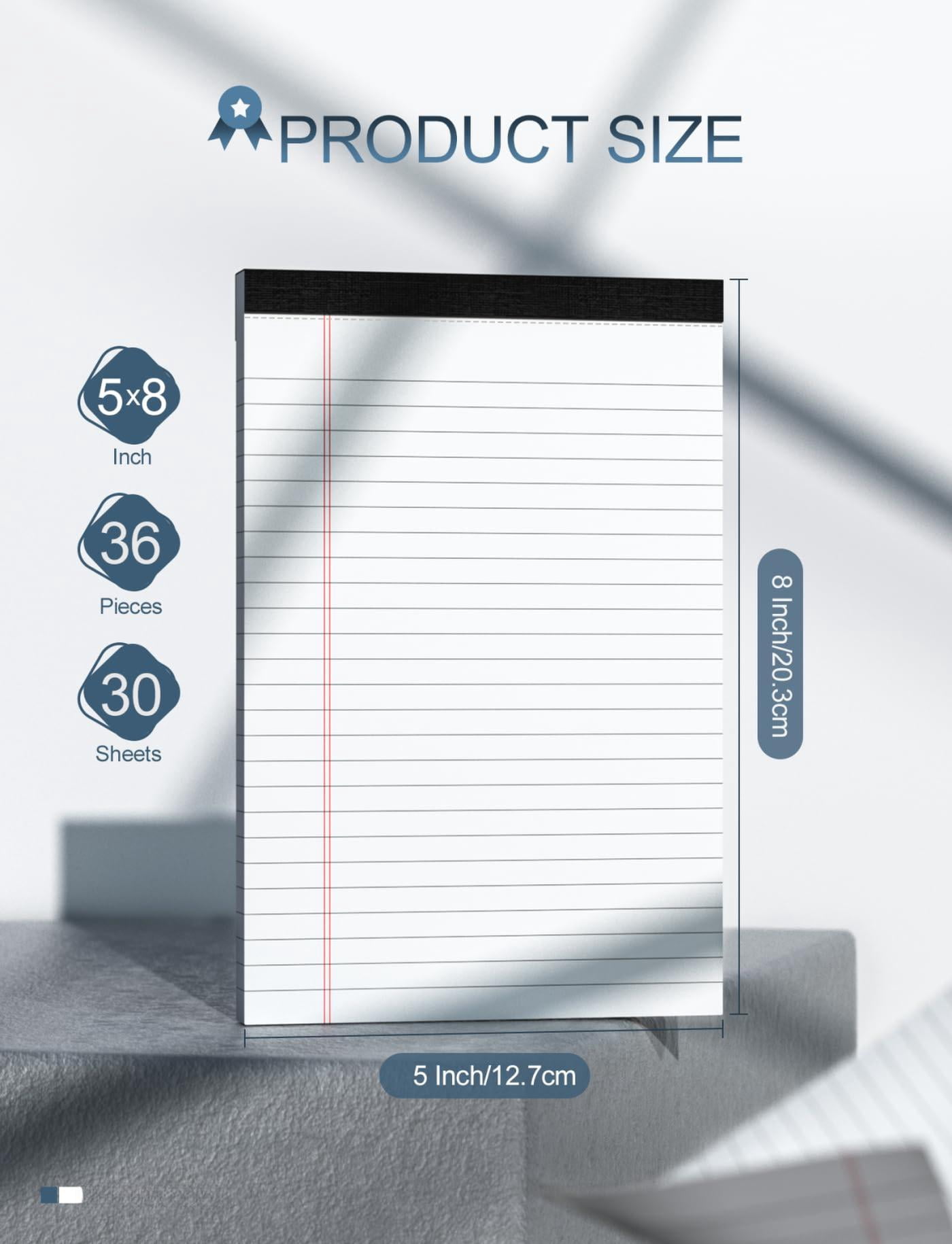 36 Pack Small Legal Pads 5x8 White Note College Ruled Paper Tablets For Office 80 Gsm Narrow Pad Notepad 30 Sheets Writing Lined Notepads