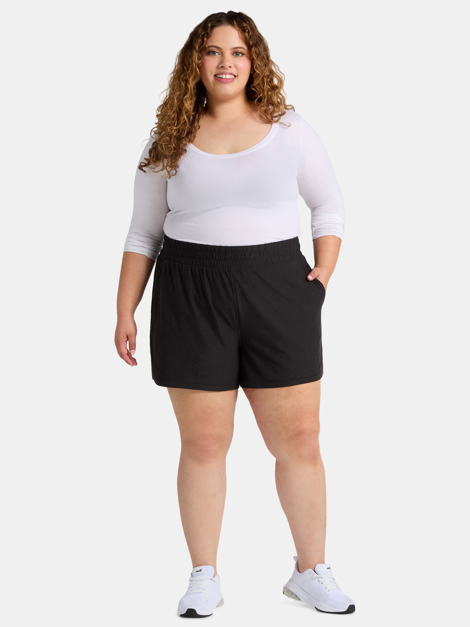 Athletic Works Women's and Women’s Plus ButterCore Soft Performance Gym Shorts, Available in 1, 2 and 5-Pack, Sizes XS-4X