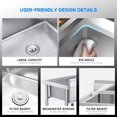 thumbnail image 6 of Tzou 42x25 Inch Stainless Steel Utility Sink w/Faucet, Storage Shelf & Adjustable Legs for Kitchen, Laundry Room, 6 of 6