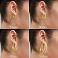 thumbnail image 6 of YOUNGYUE 14K Gold Plated Hoop Earrings for Women, Hypoallergenic CZ Double Hoop Earring, 25mm, Jewelry Gifts, 6 of 6