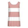 thumbnail image 5 of Staron Summer Tops for Women Casual Fashion Striped Round Neck Sleeveless Loose Basic Comfy Tank Top with Pockets, Pink M, 5 of 5