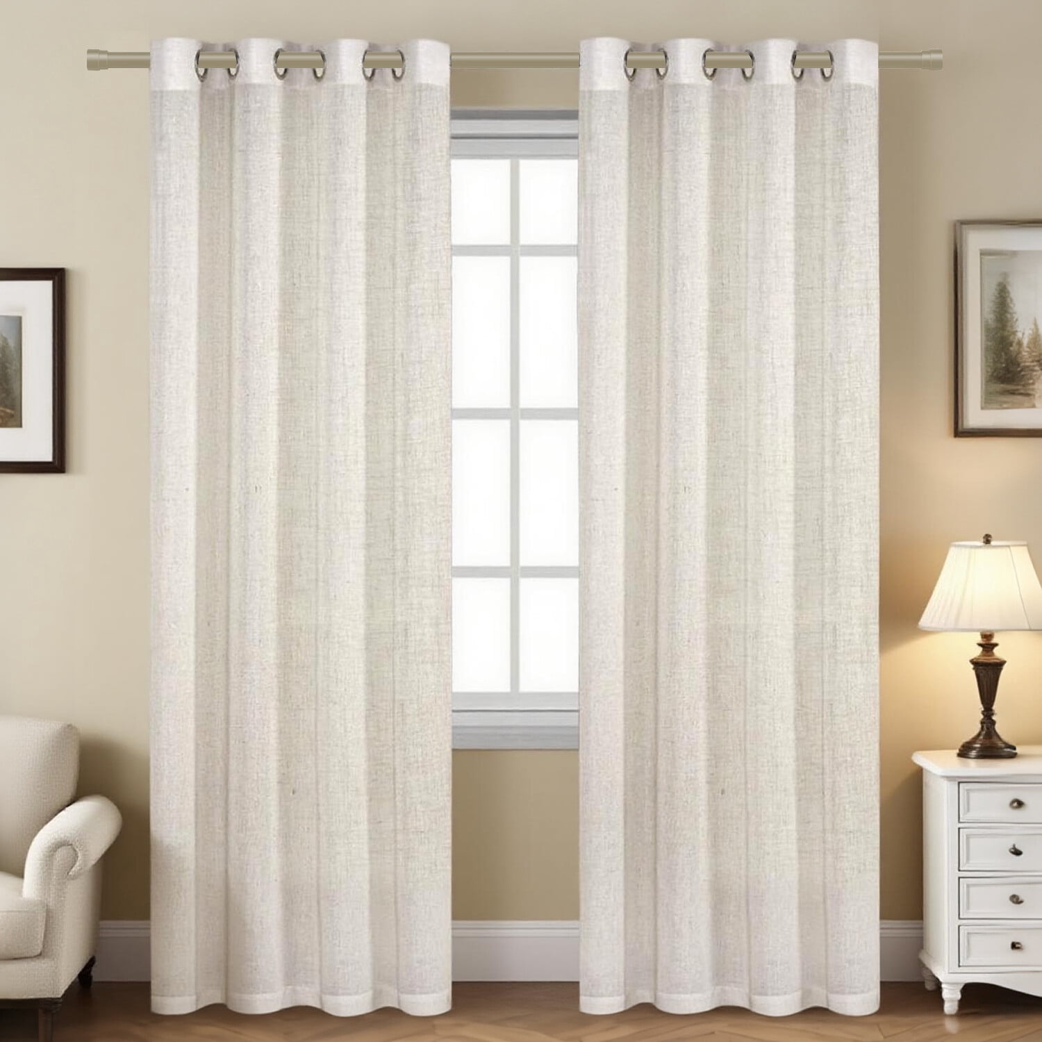 Turquoize Modern Decorative Adjustable Single Curtain Rod Telescoping 0.75" Diameter for Windows 66-120 Inches ,Nickel