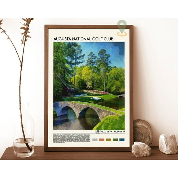 Augusta National Golf Print, Augusta National Golf Poster, Augusta National Golf Wall Art, Augusta National Golf Travel, Georgia Poster Wall Art, Modern Wall Decor, 8x12 UNFRAMED