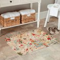 thumbnail image 2 of FJPT Non Slip Flannel Polyester Floor Mat Floral Pattern Decorative Rug For Bathroom Kitchen Bedroom Decor 16x24 inch, 2 of 5