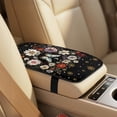 thumbnail image 4 of Xixirimido Leather Seat Cover Front Seats Only, Universal Fit Auto Front Seat Covers for Sedan Van SUV Truck 5 Pcs Set with Seatbelt Covers & Center Console Cover, Butterfly Daisy Flowers Moon, 4 of 8